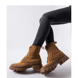 Cizme maro din piele intoarsa ecologica de la Orson - Solea 1