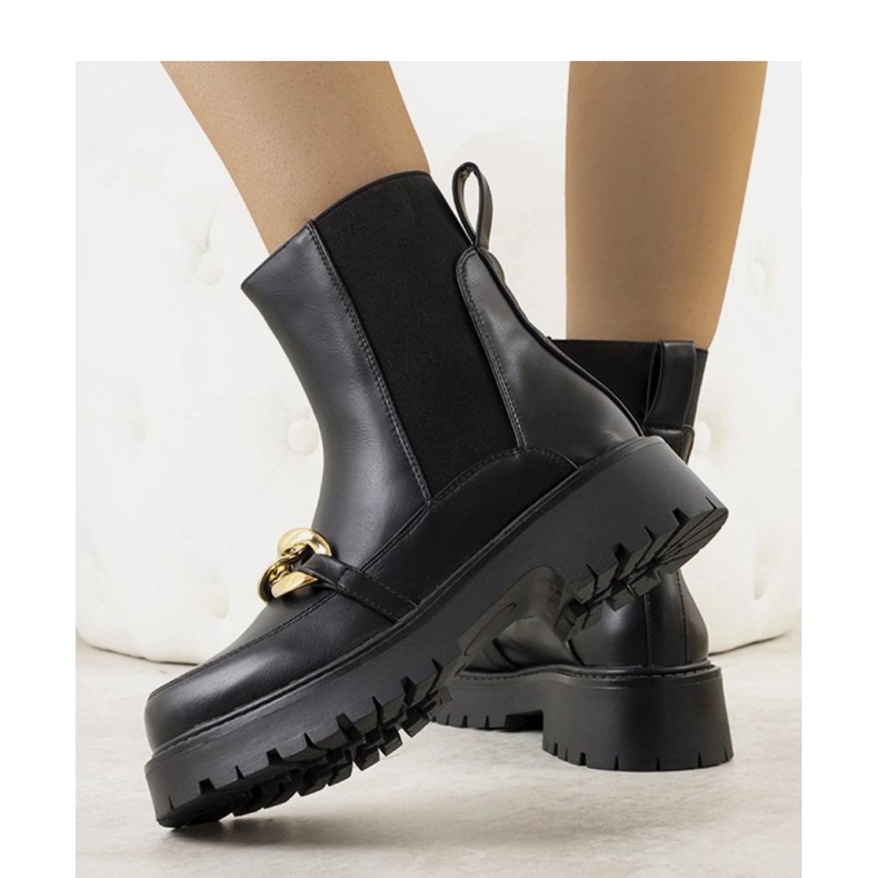 Botine negre cu talpa inalta Pesa - Solea negru 1