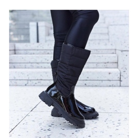 Cizme lacuite izolate negre de la Villafranca - Solea negru 2