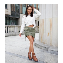 Botine maro decorate cu un lant Bonsaint - Solea 1 Botine maro decorate cu un lant Bonsaint - Solea 1