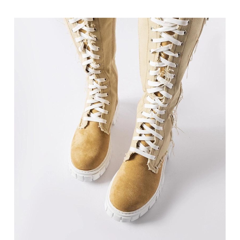 Cizme Palmer izolate din material bej - Solea 1 Cizme Palmer izolate din material bej - Solea 1