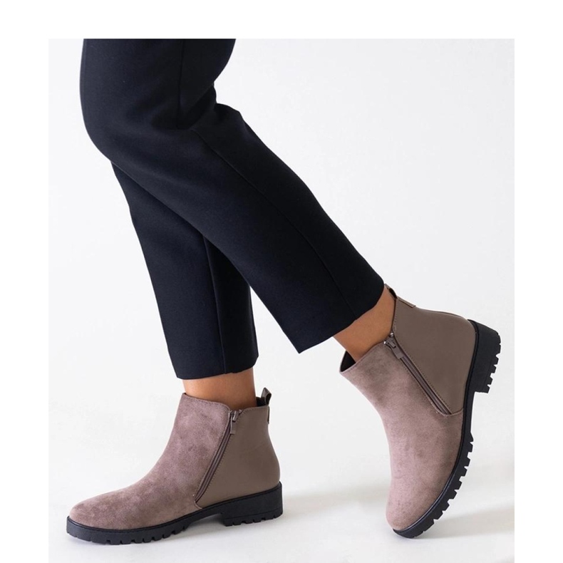 Cizme maro cu platforma din piele intoarsa ecologica Kirla - Solea 1