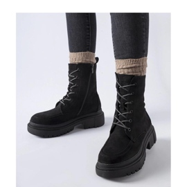 Botine de muncitori negre cu talpa masiva Riel - Solea negru 2 Botine de muncitori negre cu talpa masiva Riel - Solea negru 2