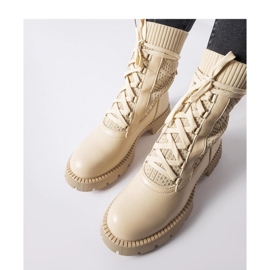 Cizme cu șosete ajurate bej de la Portico - Solea 1 Cizme cu șosete ajurate bej de la Portico - Solea 1