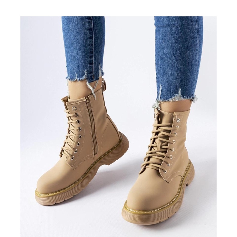 Cizme clasice bej închis de la Benvenuto - Solea 1