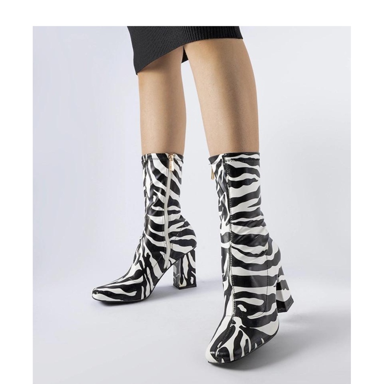 Botine imitatie zebra Upland - Solea negru 1