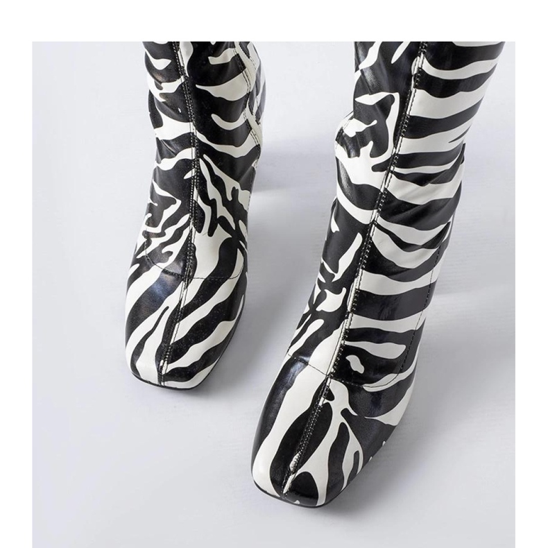 Botine imitatie zebra Upland - Solea negru 2