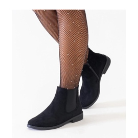 Botine clasice negre cu inserție elastică din piele ecologică Maiza - Solea negru 1