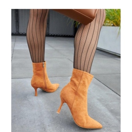 Botine cu toc jos maro cald Guimond - Solea 2