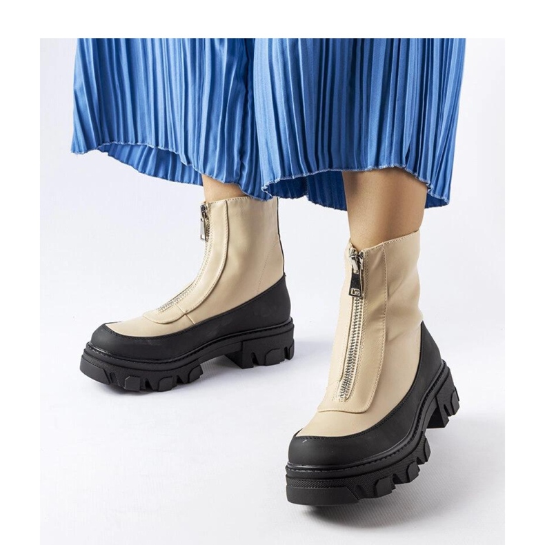 Botine masive bej cu fermoar de la Morley - Solea 1