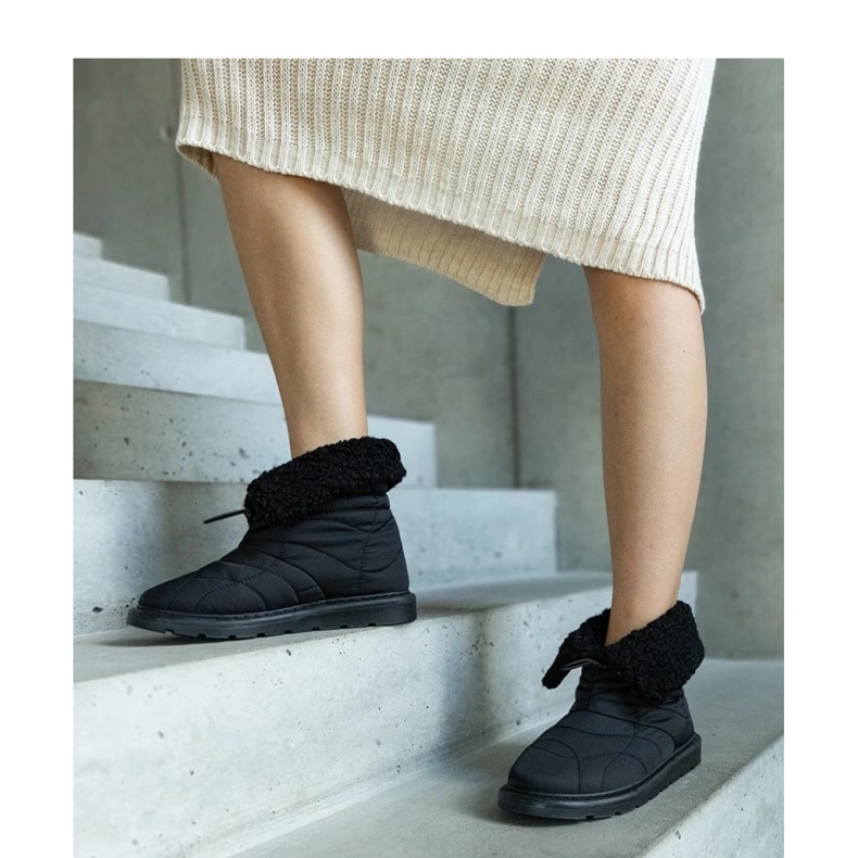 Cizme de zapada izolate negre cu manseta Caellita - Solea negru 1