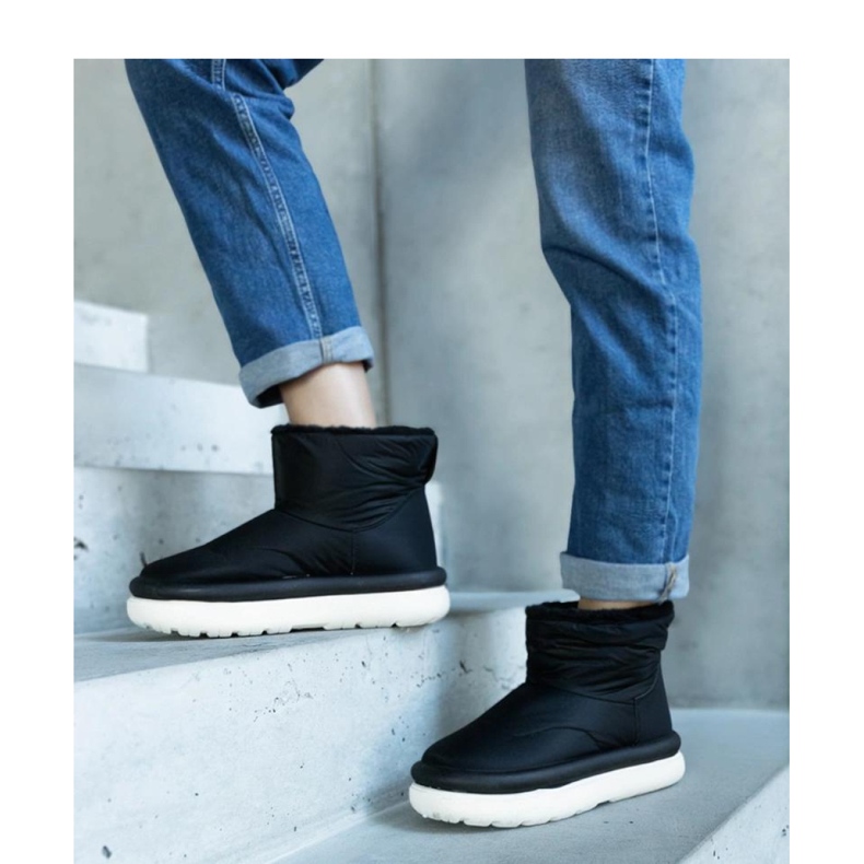 Cizme negre calde pentru zapada pe platforma Cores - Solea negru 1