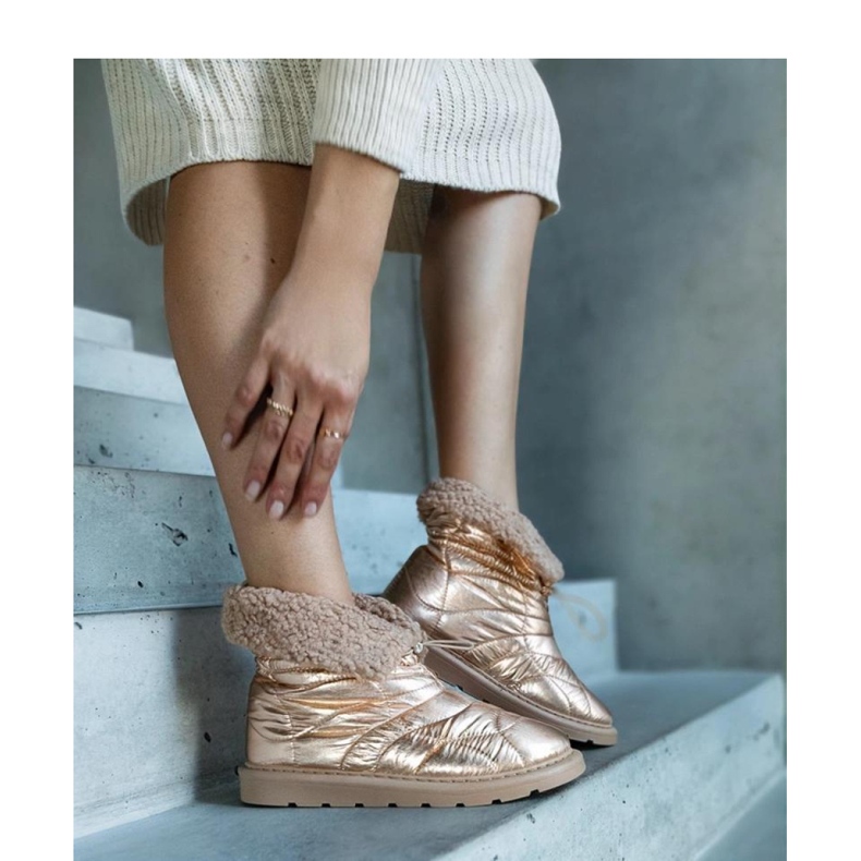 Cizme de zapada izolate aurii cu manseta Caellita - Solea 1