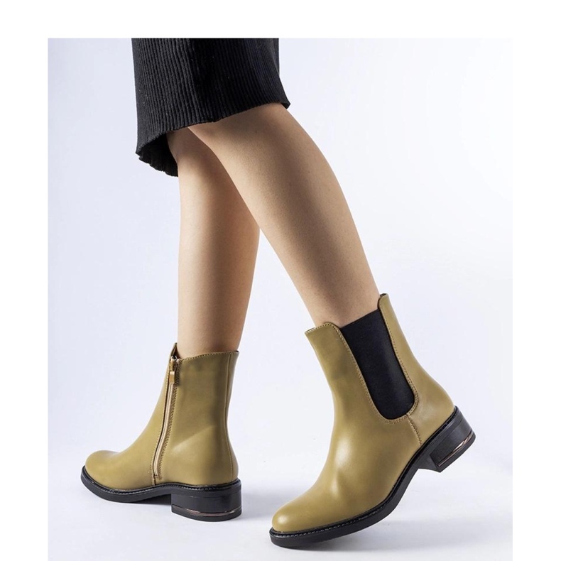 Cizme clasice Bagnoro izolate de măsline - Solea verde 1 Cizme clasice Bagnoro izolate de măsline - Solea verde 1