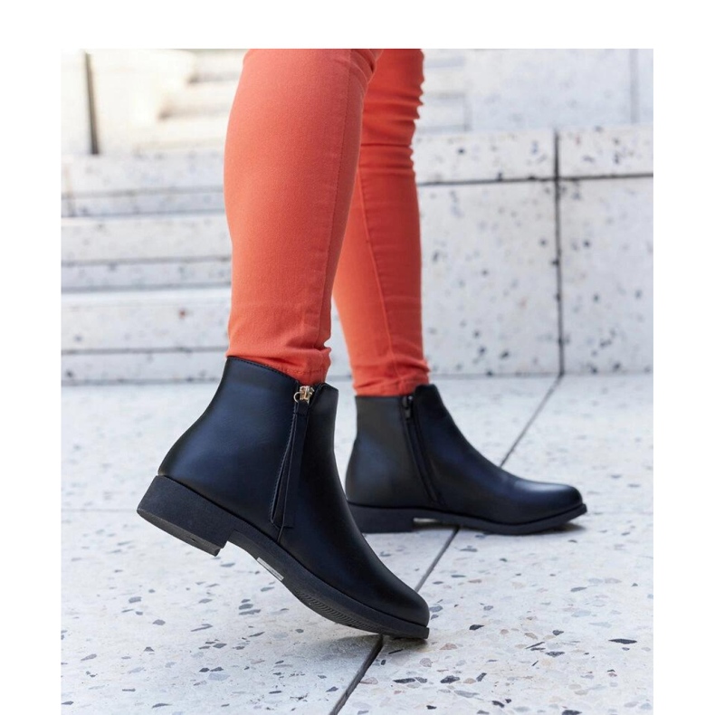 Cizme plate izolate negre de la Paien - Solea negru 2