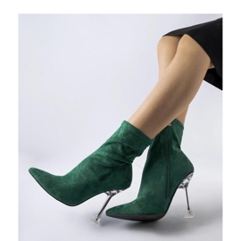 Botine verzi cu toc decorativ verde 1
