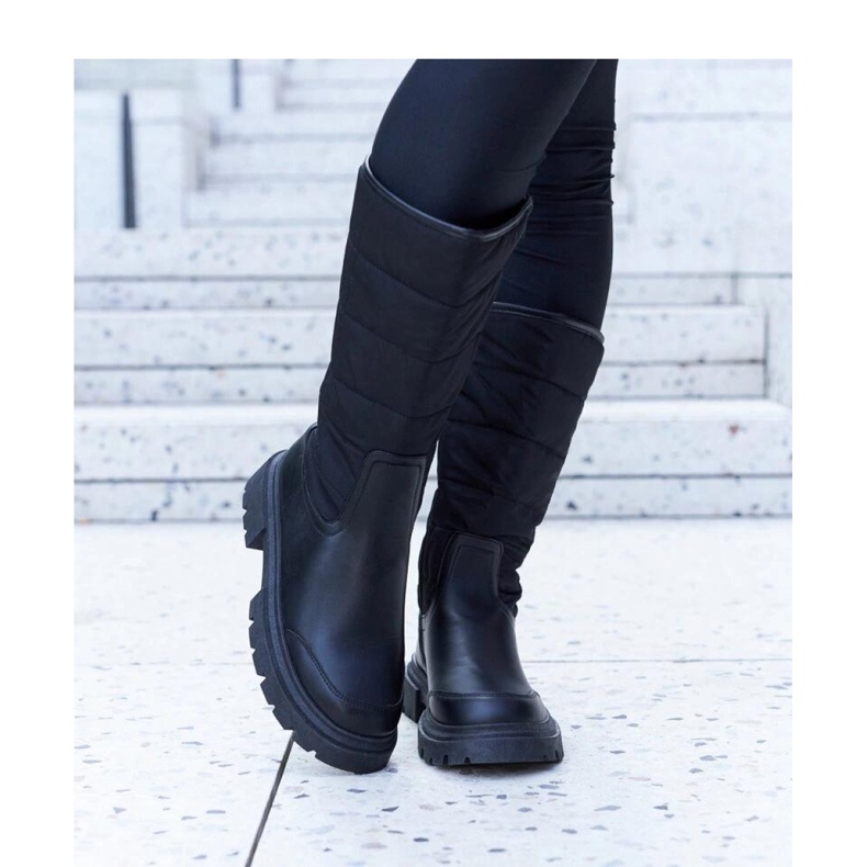 Solea Cizme de zăpadă izolate negre negru 1