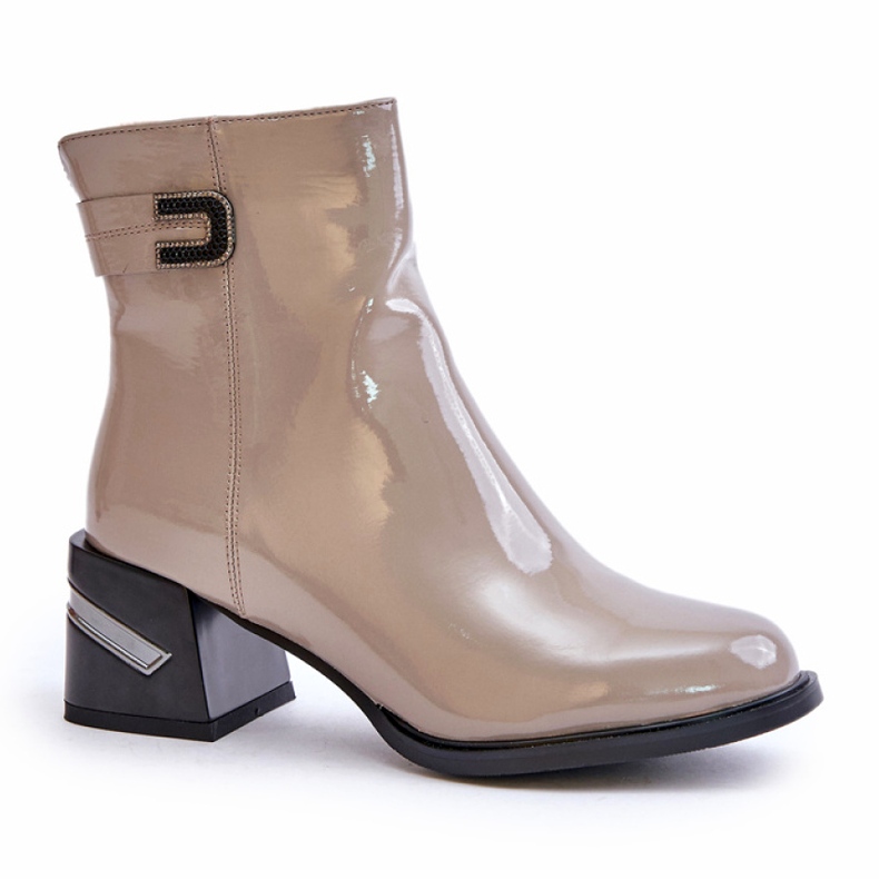 S.Barski Cizme brevetate cu toc inalt izolate MR880-093 gri 2