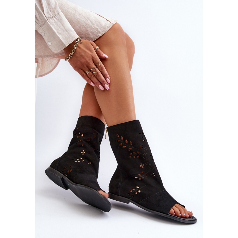 Zazoo 3437 Sandale negre superioare negru 1