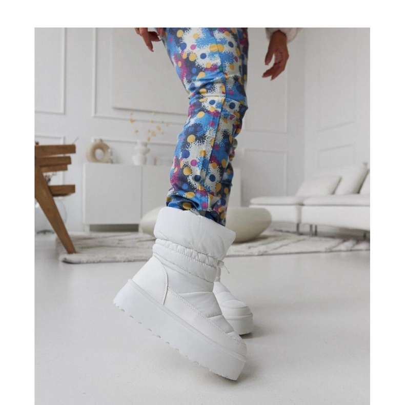 Cizme de zapada izolate albe pe platforma Polk - Solea 1