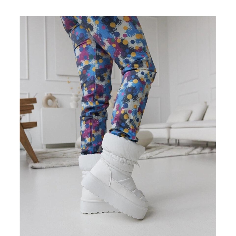 Cizme de zapada izolate albe pe platforma Polk - Solea 2