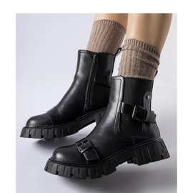 Botine negre cu talpă Fontarine masivă - Solea negru 1