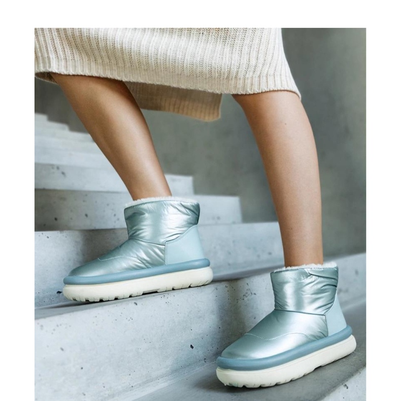 Cizme de zăpadă calde de culoare verde deschis pe platforma Cores - Solea 1