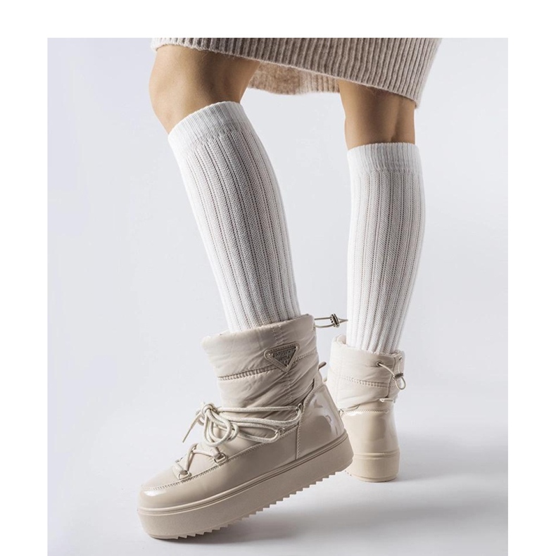 Cizme de zapada izolate bej cu elastic Oslavia - Solea 1