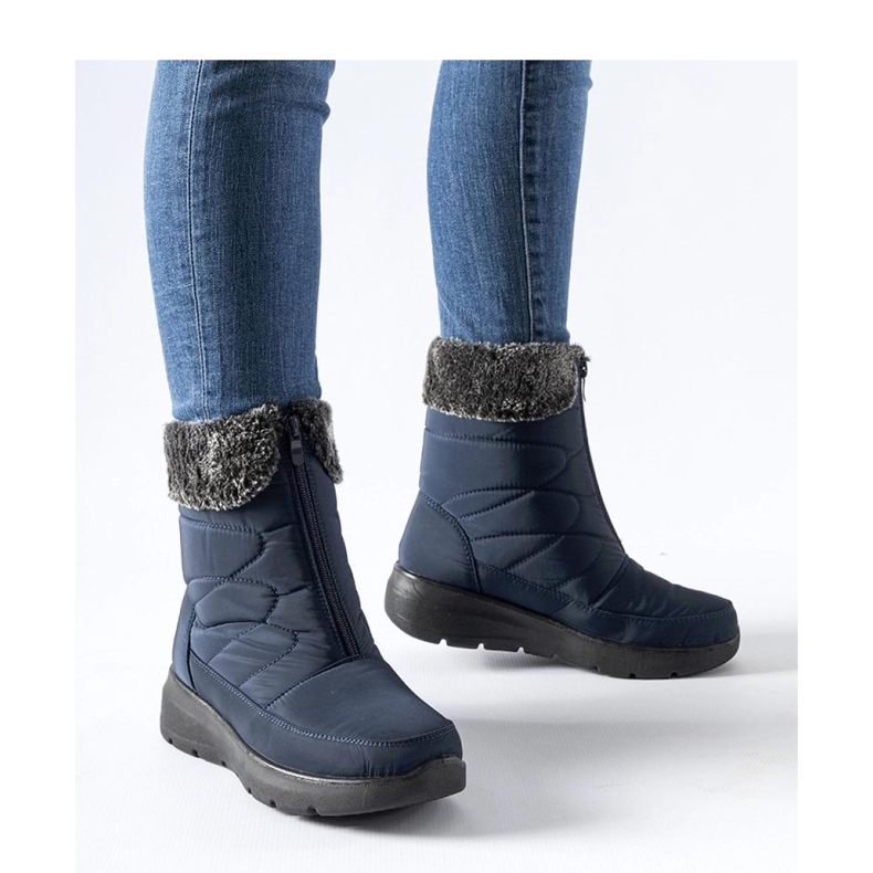 Cizme de zăpadă cu pană bleumarin de la Brownton - Solea albastru 1