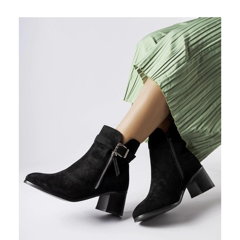 Botine negre cu toc de la Bédard - Solea negru 1