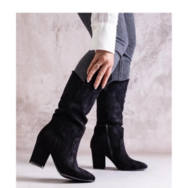 Cizme negre cu toc de la Amare - Solea negru 1