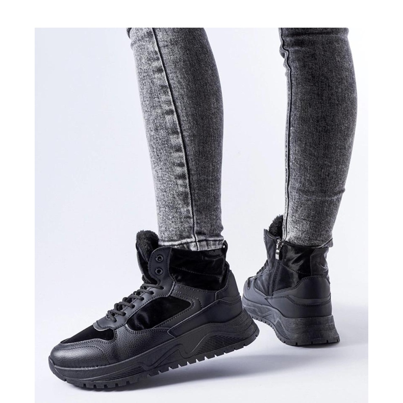 Adidași înalți izolați negri de la Malles - Solea negru 1