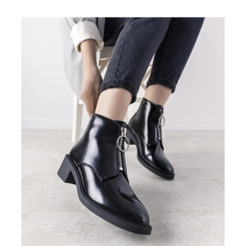 Botine negre cu fermoar Grunge - Solea negru 1