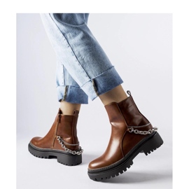 Botine maro cu lant Muqaddim - Solea 1 Botine maro cu lant Muqaddim - Solea 1