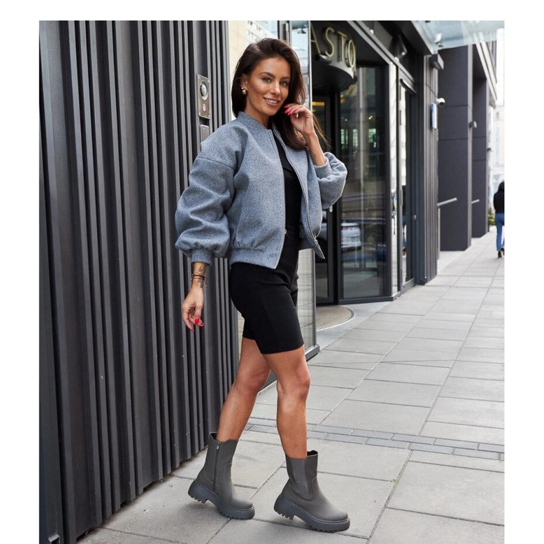 Cizme cu platformă izolată de culoare verde 1