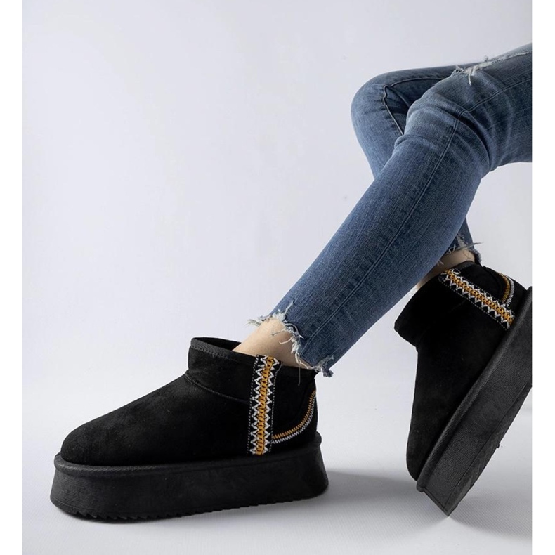 Cizme de zapada cu platforma neagra negru 1