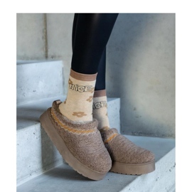 Cizme de zapada cu platforma maro, cu partea superioara joasa si model Greene - Solea brodat 2