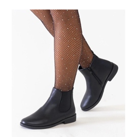 Botine clasice negre cu inserție elastică negru 2