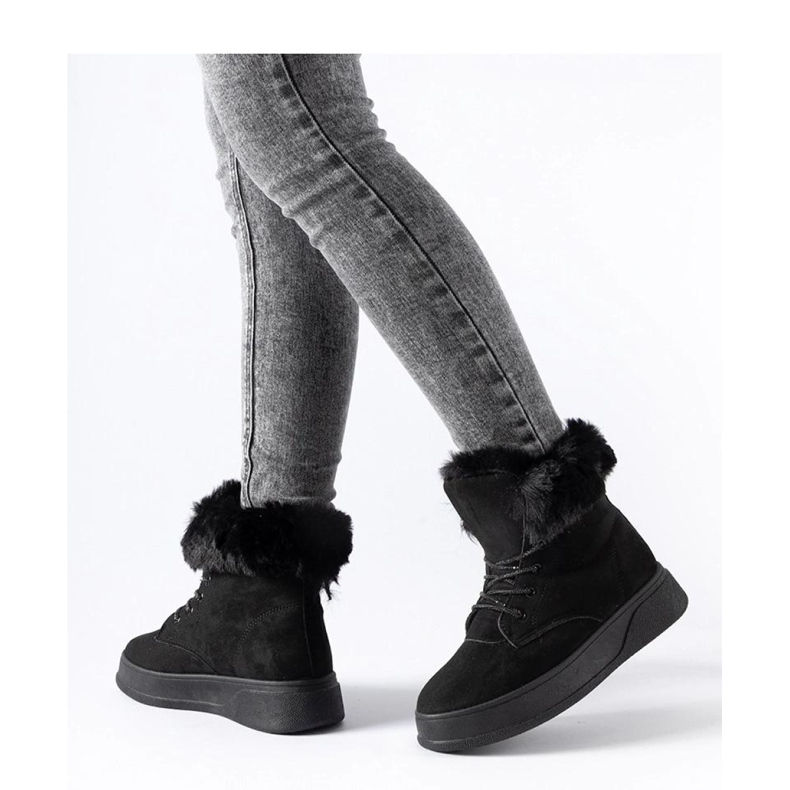 Cizme de zapada cu platforma neagra negru 1