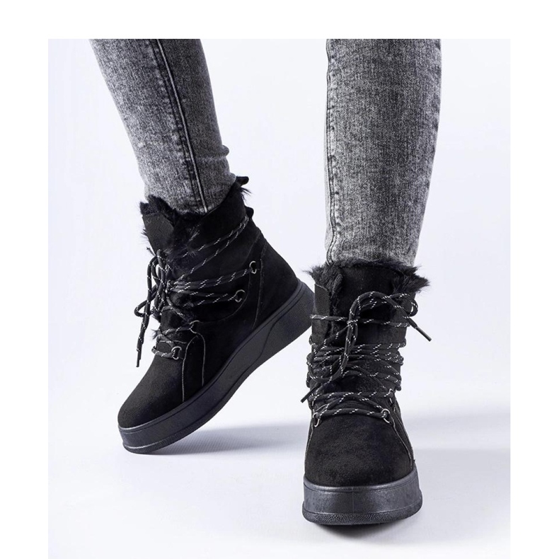 Cizme de zapada cu platforma neagra negru 1 Cizme de zapada cu platforma neagra negru 1