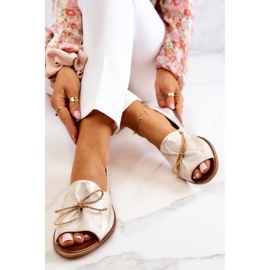 Balerini Model Nicole 2660/004 Alb/Auriu de aur 2