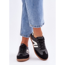 7112 Pantofi sport negri cu șireturi negru 1