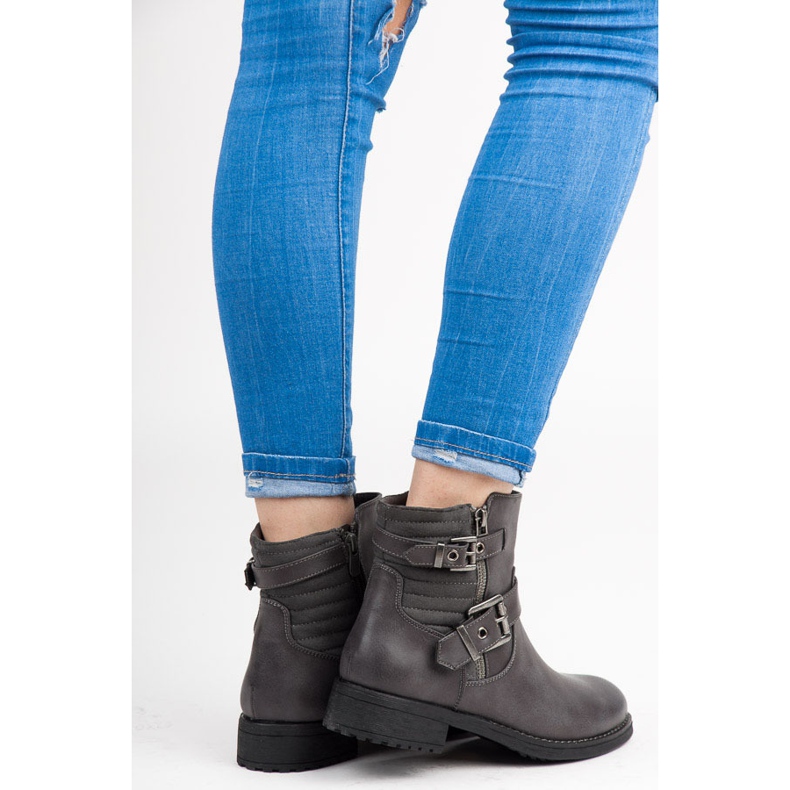 Cizme de lucru cu catarame gri 1 Cizme de lucru cu catarame gri 1