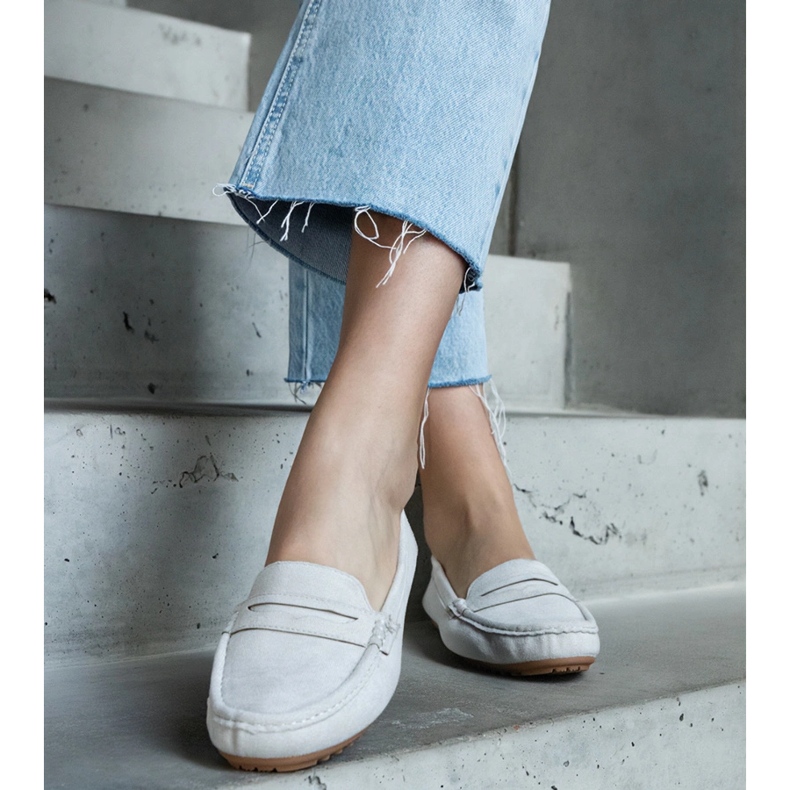 Mocasini de dama gri din piele intoarsa ecologica 1 Mocasini de dama gri din piele intoarsa ecologica 1