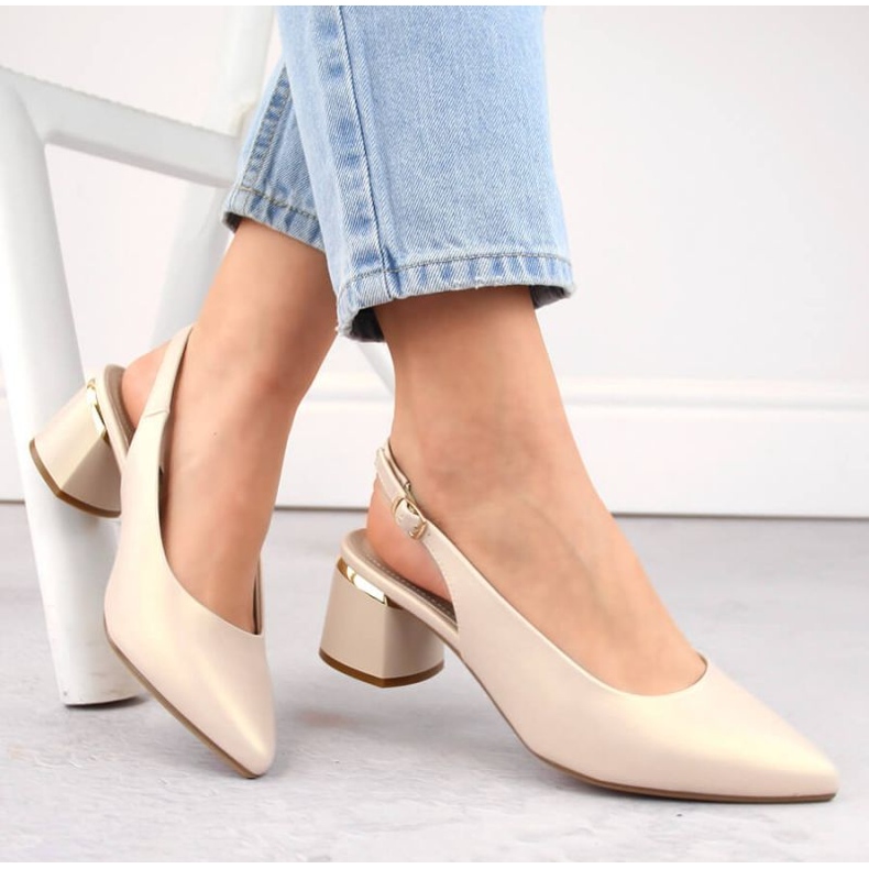 Sandale pline elegante Sergio Leone W SK439A, bej, sidefat 1