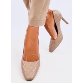 Tocuri de damă matlasate kaki bej 2