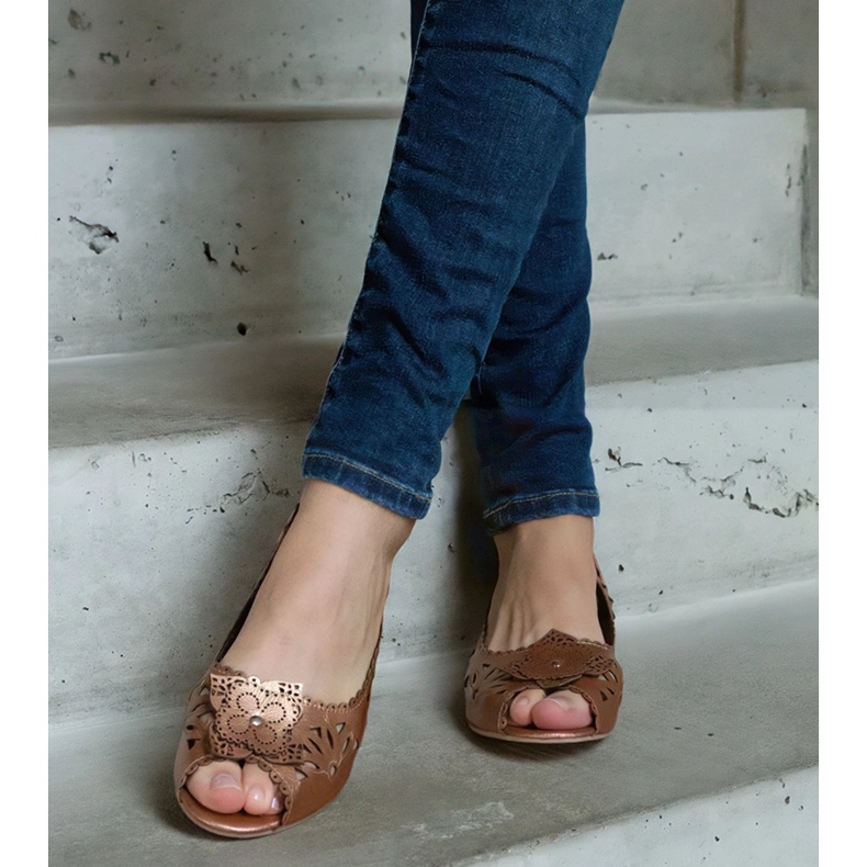 Balerini aurii cu vârf deschis de aur 1