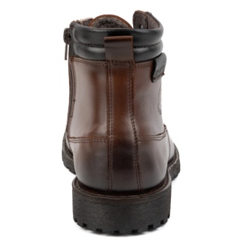 Olivier Pantofi de iarna barbati, botine piele 754, maro inchis 1