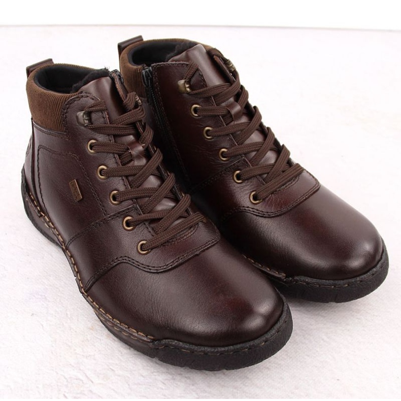 Cizme pentru bărbați izolate cu lână Rieker RKR747 Brown maro 2 Cizme pentru bărbați izolate cu lână Rieker RKR747 Brown maro 2