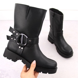 Cizme de piele pentru femei izolate Potocki 54300 WOL277 Negru 1